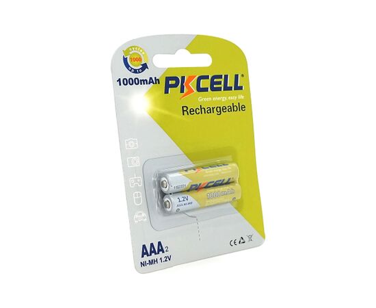 Аккумулятор AAA R03 1000mAh 1.2V NiMH Rechargeable Battery, 2шт/бл PkCell (PC/AAA1000-2BR)