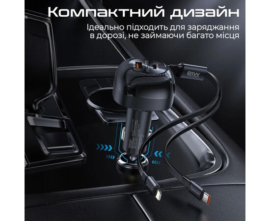 Зарядное устройство Promate 1xUSB-C PD + 1xUSB + cable USB-C/Lightning max 81W black (powerdrive-rci81), изображение 8