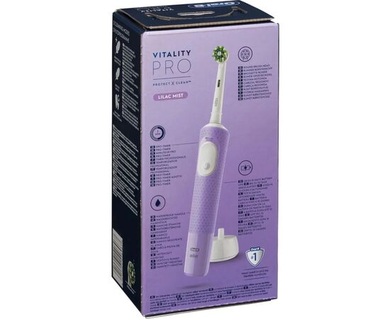 Электрическая зубная щетка Oral-B Vitality D103.413.3 Protect x clean типу 3708 Lilac Mist (4210201427025), изображение 5