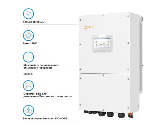 Солнечный инвертор Solis S6 30kW HV-Batteries (S6-EH3P30K-H), изображение 4