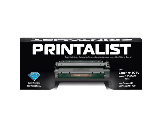 Картридж Printalist Canon 046, LBP-650/MF-730 1249C002 Cyan (Canon-046C-PL)