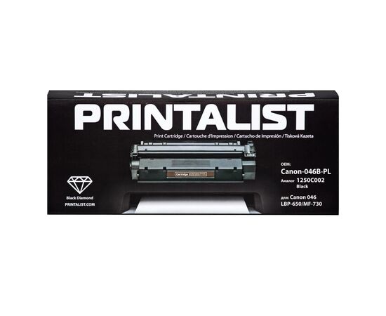 Картридж Printalist Canon 046, LBP-650/MF-730 1250C002 Black (Canon-046B-PL)