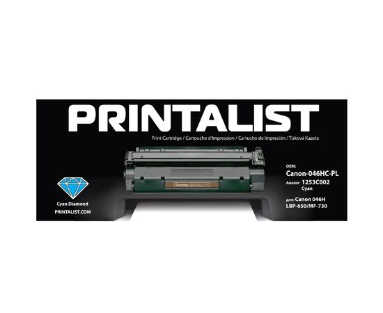 Картридж Printalist Canon 046H, LBP-650/MF-730 1253C002 5K Cyan (Canon-046HC-PL)