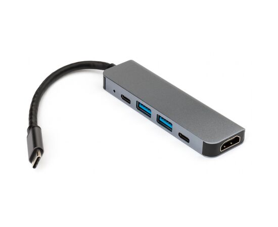 Концентратор Vinga Type-C to 4K HDMI+2*USB3.0+PD+USB-C 3.1 Gen1 aluminum (VCPHTC5AL), изображение 2