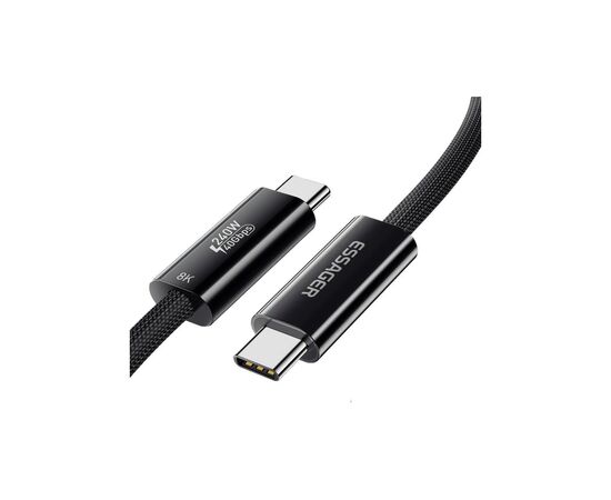 Дата кабель USB-C to USB-C 1.0m Thunderbolt 4 240W 8K60Hz black Essager (EXCTT4-PL01-P), изображение 2