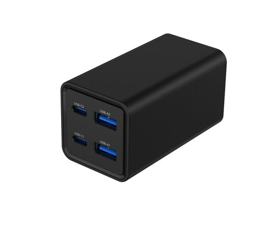 Зарядний пристрій Gembird 2xUSB-C PD65W + 2xUSB QC3.0 30W black (TA-UC-2A2C-PD65-01-BK), зображення 2