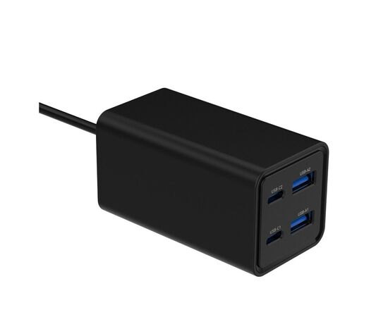 Зарядний пристрій Gembird 2xUSB-C PD65W + 2xUSB QC3.0 30W black (TA-UC-2A2C-PD65-01-BK), зображення 4