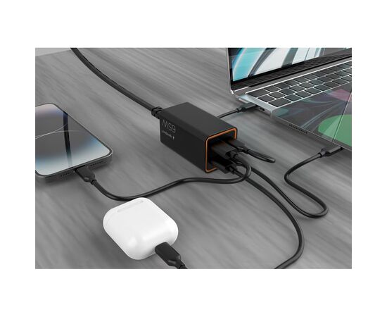 Зарядний пристрій Gembird 2xUSB-C PD65W + 2xUSB QC3.0 30W black (TA-UC-2A2C-PD65-01-BK), зображення 5