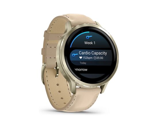 Смарт-часы Garmin Venu 4 (41mm), Beige w/ Lunar Gold + Leather, GPS смарт-годинник (010-03013-03), изображение 3