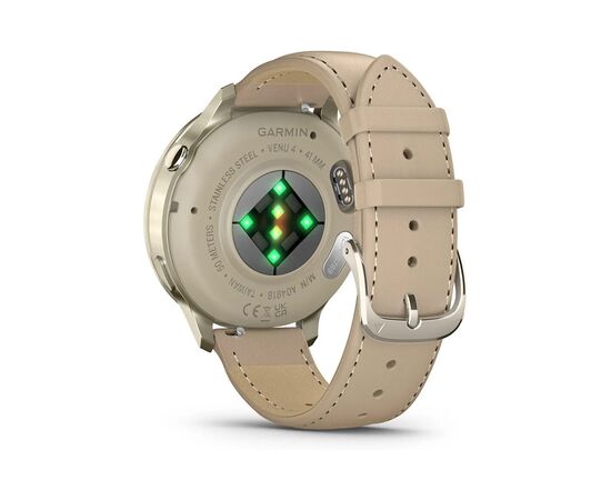 Смарт-часы Garmin Venu 4 (41mm), Beige w/ Lunar Gold + Leather, GPS смарт-годинник (010-03013-03), изображение 6