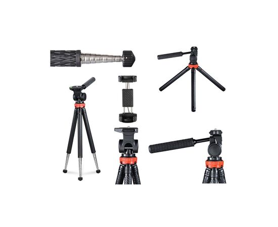 Набор блогера Hama Smartphone Tripod 106 2D, 25.5 -106 cm, black (00004631), изображение 11