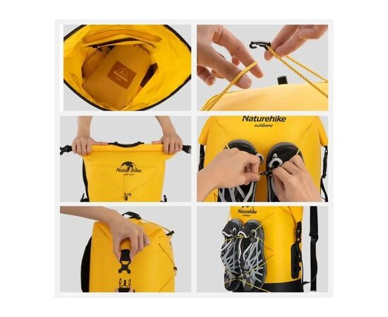 Рюкзак туристичний Naturehike водонепроникний NH21FSB04 40л бежевий (6927595788264), зображення 8