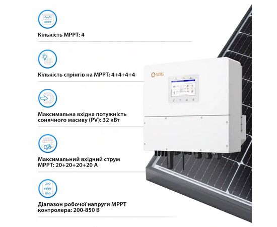 Солнечный инвертор Solis S6 20kW HV-Batteries (S6-EH3P20K-H), изображение 3
