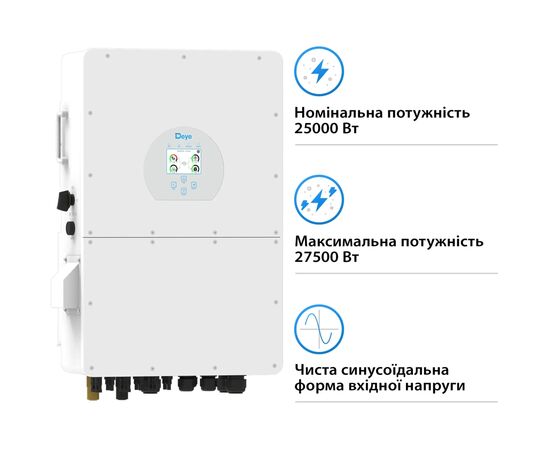 Солнечный инвертор Deye SUN-25K-SG02HP3-EU, 25кВт (SUN-25K-SG02HP3-EU), изображение 3