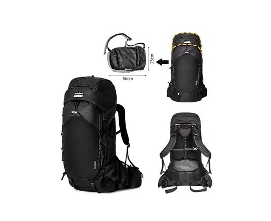 Рюкзак туристичний Naturehike Helium CNK2450XB014, 70 л, чорний, M (6975641883876), зображення 2