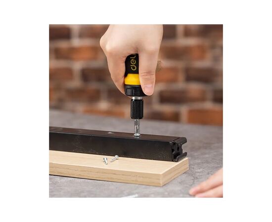 Отвертка Deli двухсторонняя с трещоткой, 2 бита 6/PH2 x 85 мм (DL626010), изображение 6