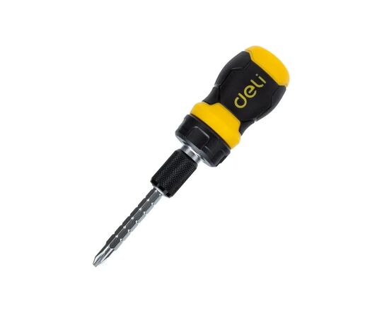 Отвертка Deli двухсторонняя с трещоткой, 2 бита 6/PH2 x 85 мм (DL626010)