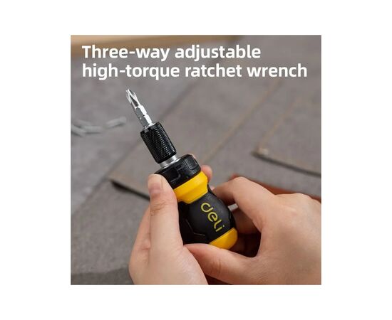 Отвертка Deli PH2+SL6 с трещоткой (EDL626010), изображение 3