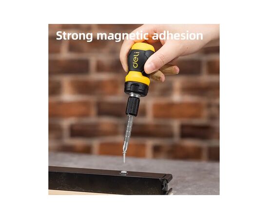 Отвертка Deli PH2+SL6 с трещоткой (EDL626010), изображение 5