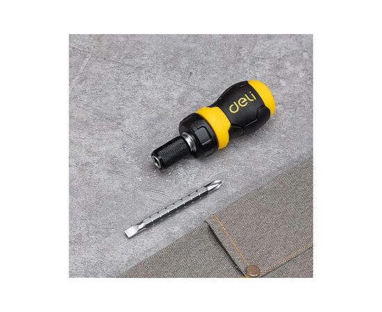 Отвертка Deli PH2+SL6 с трещоткой (EDL626010), изображение 7