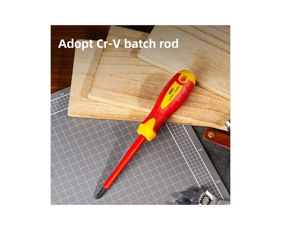 Отвертка Deli изолированная крестовая PH2 x 100 мм (EDL516100), изображение 3