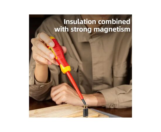 Отвертка Deli изолированная крестовая PH2 x 100 мм (EDL516100), изображение 4