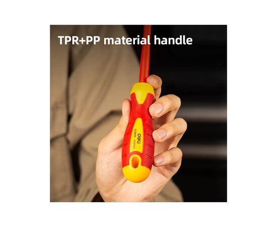 Отвертка Deli изолированная крестовая PH2 x 100 мм (EDL516100), изображение 5