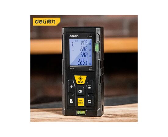 Лазерный дальномер Deli до 80 м (DL4169), изображение 2