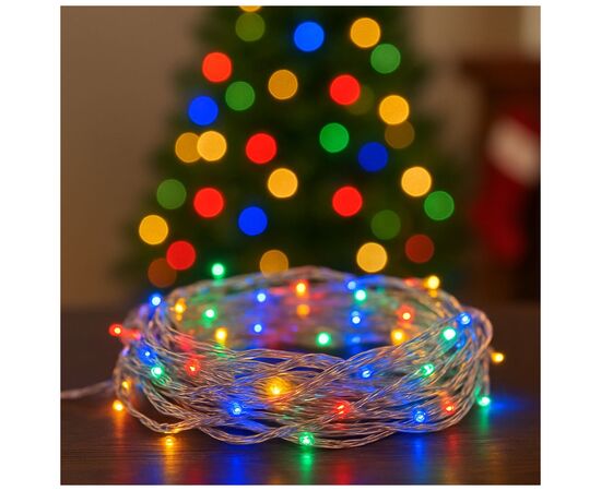 Гирлянда ColorWay LED 100 10м (8 функцій) різнокольорова (прозорий кабель) USB (CW-G-100L10UTMC), изображение 4