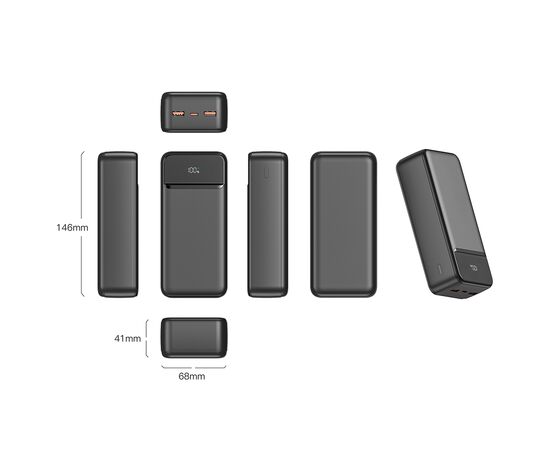 Батарея универсальная SWISSTEN 30000mAh POWER LINE II 22.5W PD QC Black (8595217490635), изображение 3