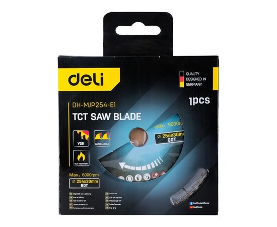 Диск пильный Deli 254 x 30 мм 60T (EDH-MJP254-E1), изображение 2