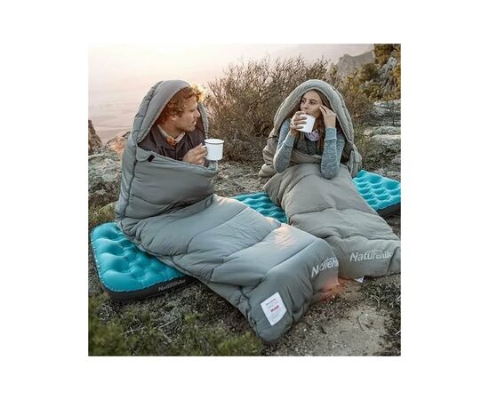 Спальный мешок Naturehike з капюшоном M300 NH20MSD02, зелений, правий (6975641885511), изображение 5