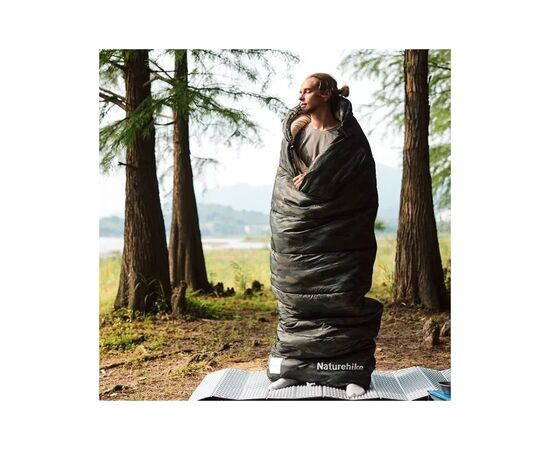 Спальний мішок Naturehike з капюшоном M320 CNK2350WS023, зелений камуфляж, лівий (6975641889199), зображення 4