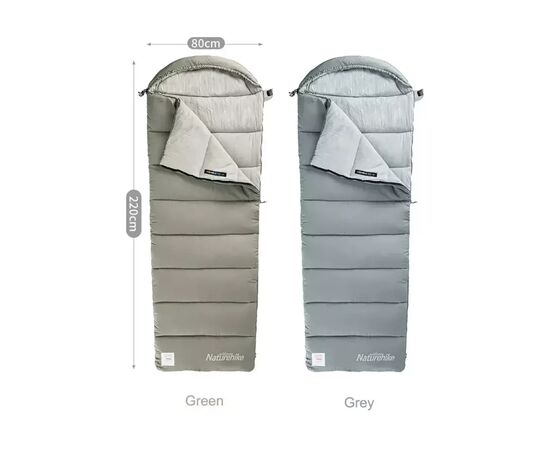 Спальный мешок Naturehike з капюшоном із мішком для зберігання M300 CNK2350WS023, зелений, лівий (6927595776018), изображение 5