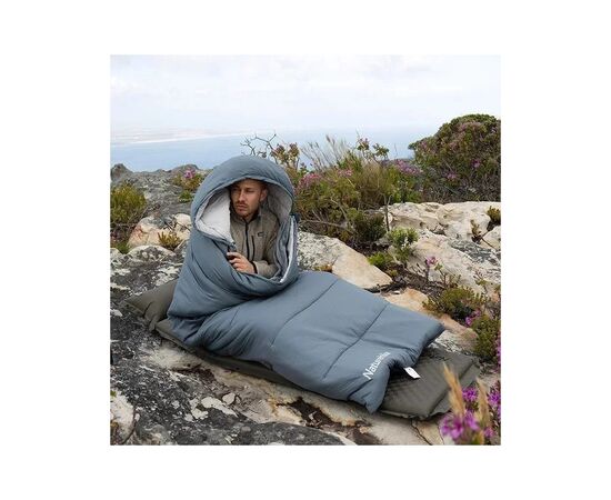 Спальный мешок Naturehike з капюшоном із мішком для зберігання M300 CNK2350WS023, сірий, правий (6927595775981), изображение 4