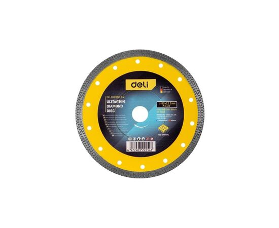 Круг відрізний Deli тонкий алмазний, по плитці, бетону, каменю 180 x 22,2 мм (EDH-CQP180-E2)