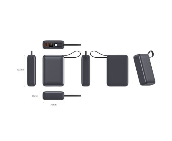 Батарея універсальна Vinga 20000 mAh 45W Display Cable (VPBB2045C), зображення 7