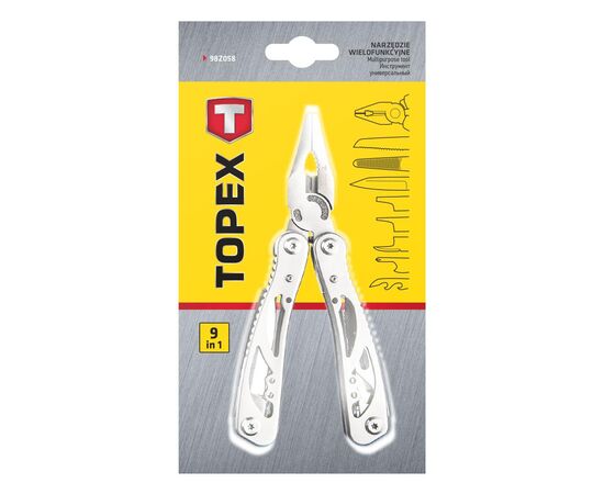 Мультитул Topex 9 элементов, серебряный (98Z058), изображение 2