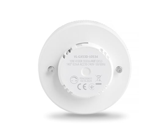 Лампочка Videx LED GX53D 10W 4100K 220V димерна (VL-GX53D-10534), зображення 3