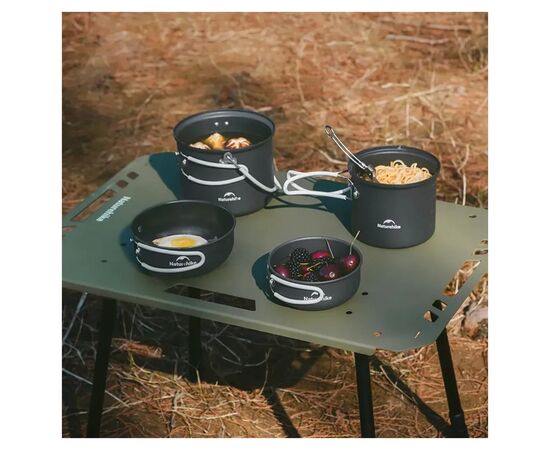 Набір туристичного посуду Naturehike NH18T018-G, алюміній, 2 каструлі, 2 кришки (6927595785515), зображення 11