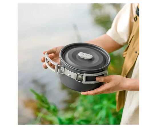 Набор туристической посуды Naturehike CNK2450CF010, алюміній 2 каструлі, чайник, сковорідка (6976507663281), изображение 9