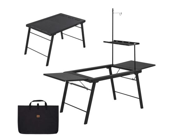 Туристичний стіл Naturehike CNK2350CF018 для барбекю сталевий чорний (6976507663960), зображення 2