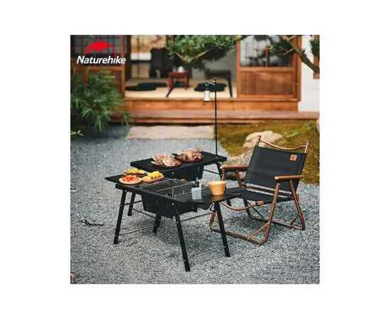 Туристичний стіл Naturehike CNK2350CF018 для барбекю сталевий чорний (6976507663960), зображення 7