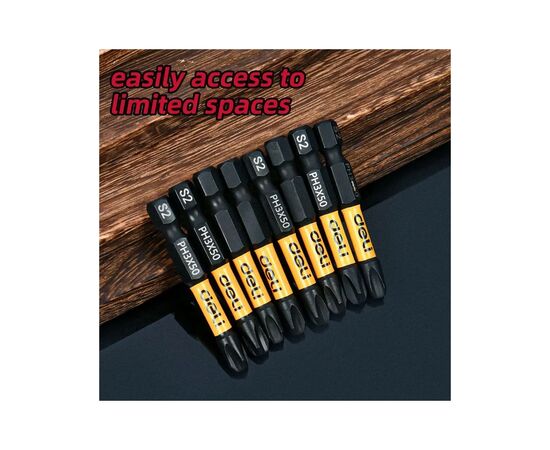 Набір біт Deli PH3 x 50 мм, 2шт (EDL501003Z), зображення 3