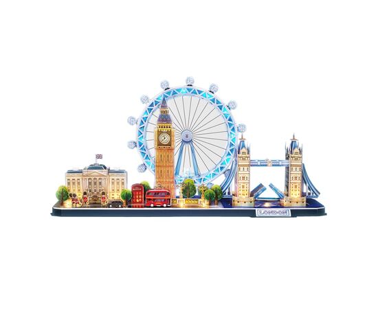 Пазл Cubic Fun Трехмерная головоломка-конструктор City Line Лондон с LED подсветкой (L532h), изображение 3