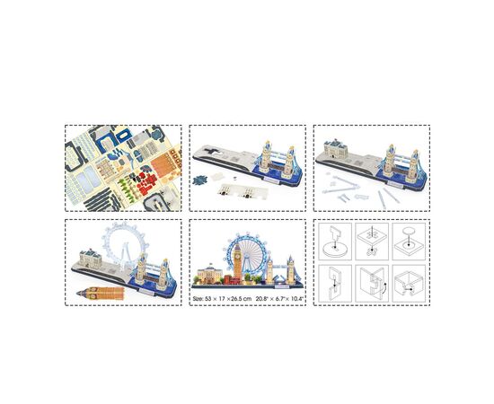 Пазл Cubic Fun Трехмерная головоломка-конструктор City Line Лондон с LED подсветкой (L532h), изображение 5