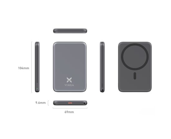 Батарея універсальна Vinga 5000 mAh 20W/15W Wireless (VPBB520WL), зображення 6