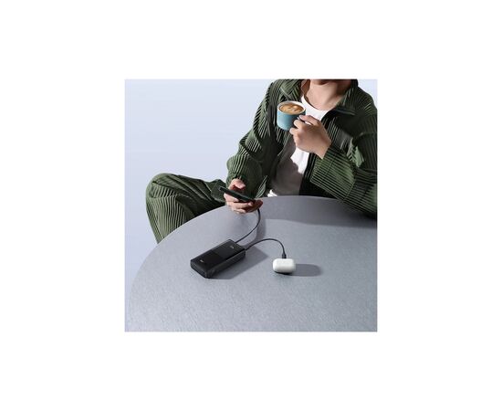 Батарея универсальная Baseus Bipow 2 Digital Display 20000mAh 20W with Built-in USB-C Cable Black (P10077101113-01), изображение 7