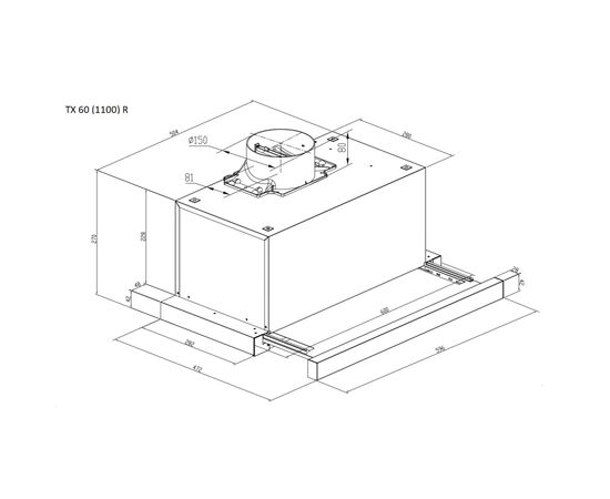 Витяжка кухонна Pyramida TX 60 (1100) R WH, зображення 6