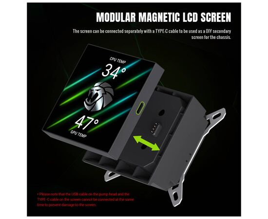 Система жидкостного охлаждения Gamemax GLACIER 240 LCD BK, изображение 5